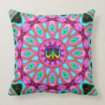 Geometric Brights Groovy Pink Blue Cushion Pillows