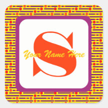Geometric Dot Pattern Retro Style Sticker Label