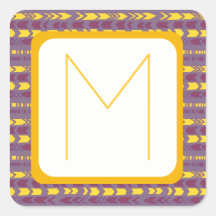 Geometric Stripe Pattern Retro Style Sticker Label