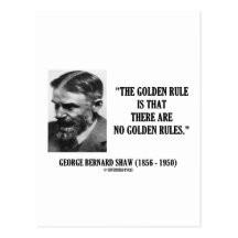 George B. Shaw Golden Rule No Golden Rules Post Card