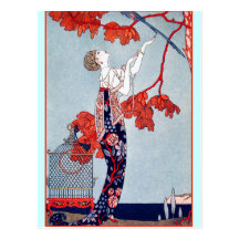 George Barbier "L'Oiseau Volage" 1914 Postcards