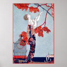George Barbier "L'Oiseau Volage" 1914 Print