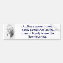 George Washington Liberty bumber sticker Bumper Sticker