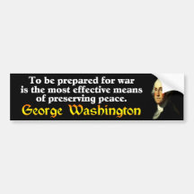 George Washington: Preserving Peace Bumper Sticker