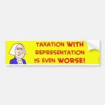 george washington taxation represenatation bumper stickers