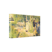 Georges Seurat - A man removes his boat Stretched Canvas Prints