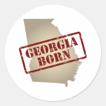 Georgia Born - Stamp on Map Round Sticker