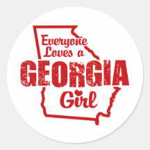 Georgia Girl Round Stickers