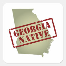 Georgia Native Stamped on Map Sticker