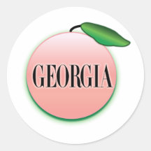 Georgia Peach Airbrush Round Sticker
