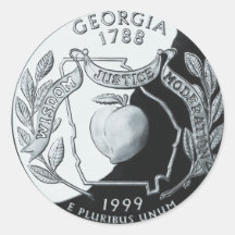 Georgia Quarter Round Stickers