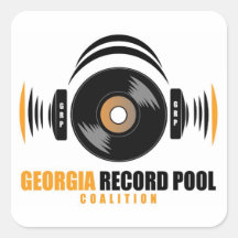 GEORGIA RECORD POOL SQUARE STICKERS