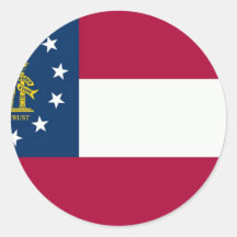 Georgia State Flag Round Stickers