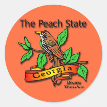 Georgia The Peach State Brown Thrasher Sticker