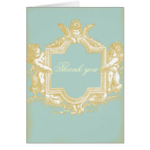 Georgiana (Marie Antoinette Blue) WeddingThank you Greeting Cards
