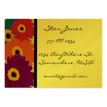 Gerber Daisies Plum Orange Teal Red & Lime Business Card Template