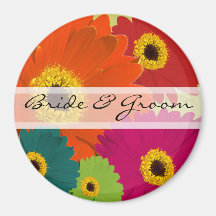 Gerber Daisy Wedding Magnets