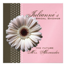 Gerbera Daisy/ Bridal Shower Personalised Invitation