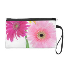 Gerbera Daisy Flowers Wristlet Purse