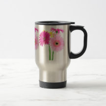 Gerbera Daisy Piink Flowers Coffee Mugs