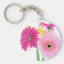 Gerbera Daisy Pink Keychains