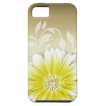 Gerbera Daisy Scroll 1 | yellow taupe iPhone 5 Covers