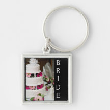 Gerbera Daisy Wedding Cake Key Chain