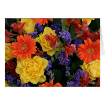 Gerbera Rose Bouquet Greeting Card