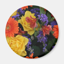 Gerbera Rose Bouquet Magnet