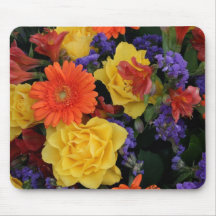 Gerbera Rose Bouquet Mousepad