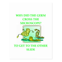 GERM BIOLOGY RESEARCH JOKE POST CARDS