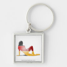 German Girl Silhouette Flag Key Chain