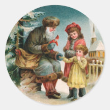 German Santa Christmas Stickers