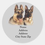 German Shepherd Address Label Round Stickers
