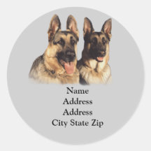 German Shepherd Address Label Round Stickers