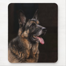 German Shepherd Classic Photo Portrait Mousepad