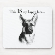 German Shepherd Happy Face Mousemat
