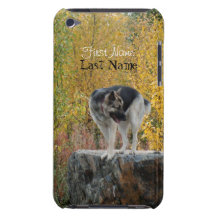German Shepherd on a Rock; Customisable iPod Touch Case-Mate Case