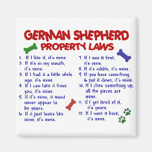 GERMAN SHEPHERD Property Laws 2 Magnet