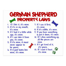 GERMAN SHEPHERD Property Laws 2 Post Card