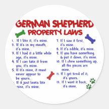 GERMAN SHEPHERD Property Laws 2 Stickers