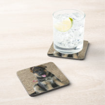 German Shepherd Puppy Cork Coasters