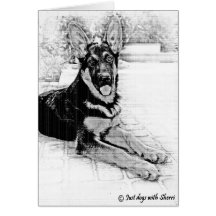 German Shepherd Puppy Greeting Cards
