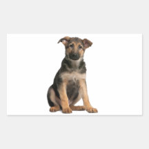 German Shepherd Puppy Rectangle Sticker