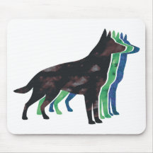 German Shepherd Silhouette Mouse Pads