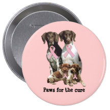 German Shorthaired Pointer Breast Cancer Button