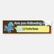 Get more followers. Customisable Twitter Bumper Stickers