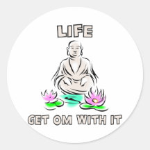 Get OM With It Yoga Round Sticker