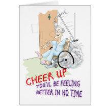 Get Well soon card. Funny Grandpa in wheelchair