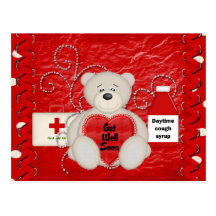 get well soon card postcard